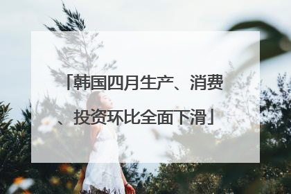 韩国四月生产、消费、投资环比全面下滑