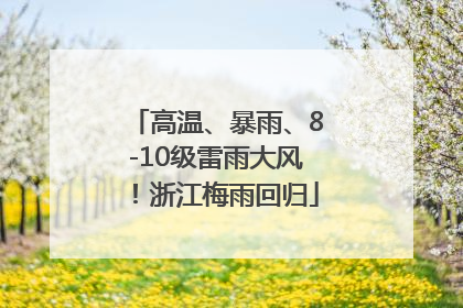 高温、暴雨、8-10级雷雨大风！浙江梅雨回归