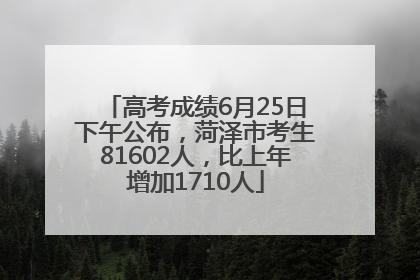 高考成绩6月25日下午公布，菏泽市考生81602人，比上年增加1710人