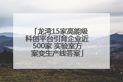 龙湾15家高能级科创平台引育企业近500家 实验室方案变生产线答案