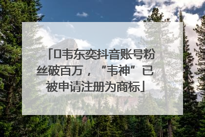 ﻿韦东奕抖音账号粉丝破百万，“韦神”已被申请注册为商标