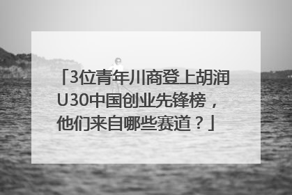 3位青年川商登上胡润U30中国创业先锋榜，他们来自哪些赛道？