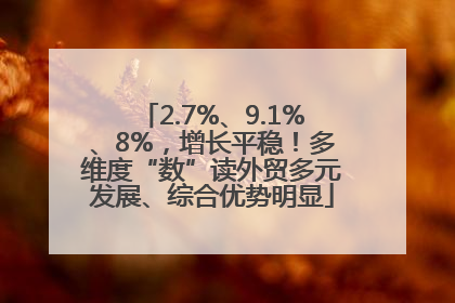 2.7%、9.1%、8%，增长平稳！多维度“数”读外贸多元发展、综合优势明显