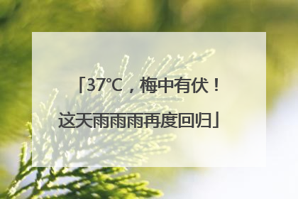 37℃，梅中有伏！这天雨雨雨再度回归