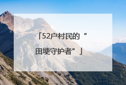 52户村民的“田埂守护者”