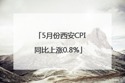 5月份西安CPI同比上涨0.8%