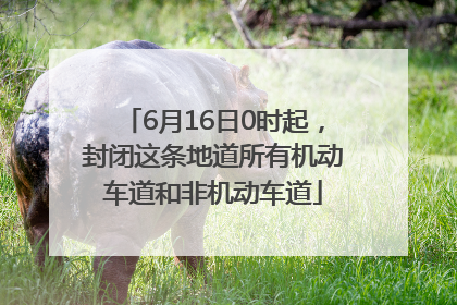 6月16日0时起，封闭这条地道所有机动车道和非机动车道