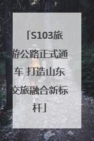 S103旅游公路正式通车 打造山东交旅融合新标杆